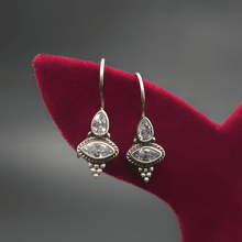 Silver Tribal Zircon Drop Danglers