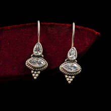 Silver Tribal Zircon Drop Danglers