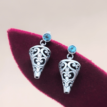 Silver Tribal Tibetan Cone Earrings