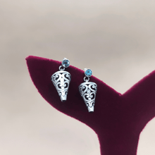 Silver Tribal Tibetan Cone Earrings