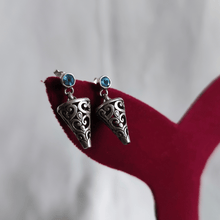 Silver Tribal Tibetan Cone Earrings