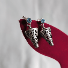 Silver Tribal Tibetan Cone Earrings