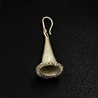 Silver Tribal Conical Danglers