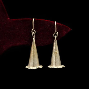 Silver Tribal Conical Danglers