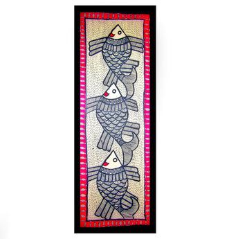 Fish-Themed Madhubani Painting