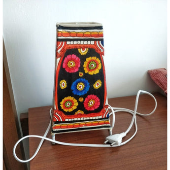 Leather Lamp Shade - Flowers